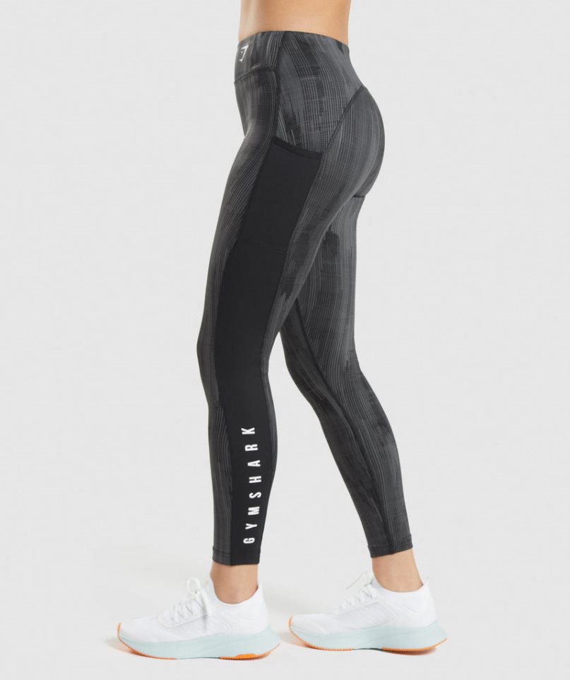 Gymshark Sport Leggings Dam Svarta | SE-12063M