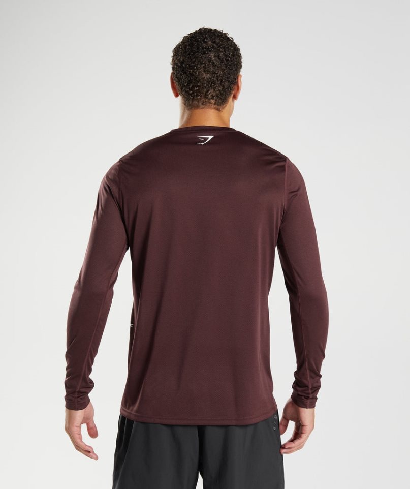 Gymshark Sport Long Sleeve T-shirt Herr Vinröda | SE-15496J