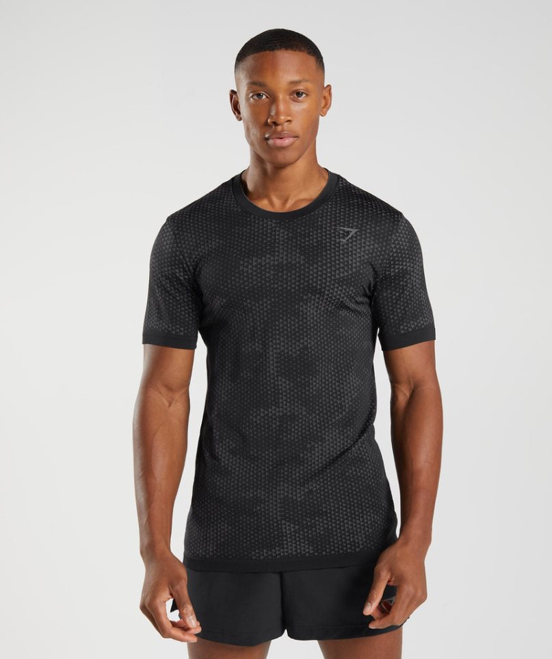 Gymshark Sport Seamless T-shirt Herr Svarta | SE-12694X