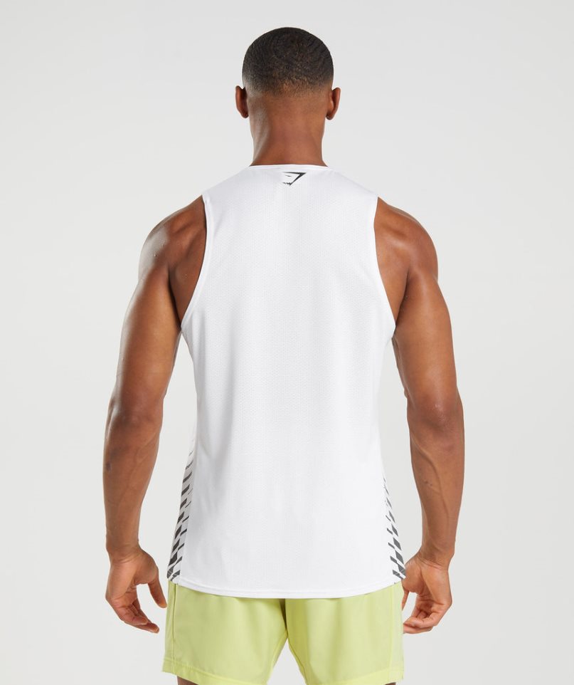 Gymshark Sport Stripe Linnen Herr Vita | SE-42938P