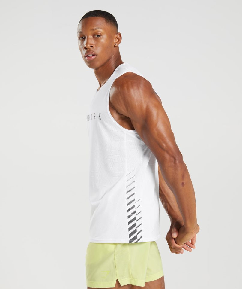 Gymshark Sport Stripe Linnen Herr Vita | SE-42938P