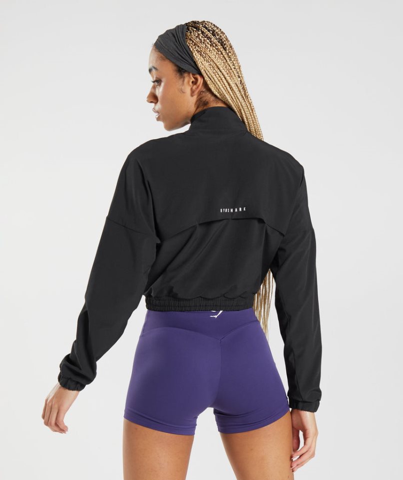 Gymshark Sport Vindjacka Dam Svarta | SE-25180L