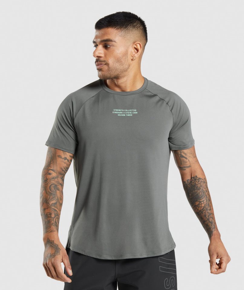 Gymshark Steve Cook T-shirt Herr Grå | SE-51704E