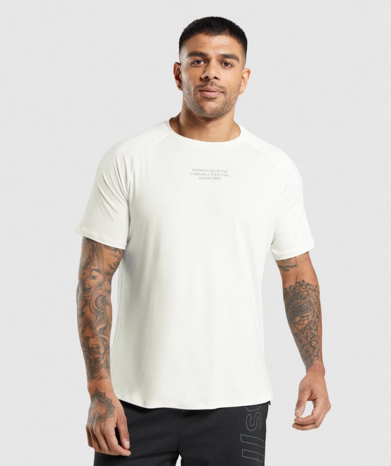 Gymshark Steve Cook T-shirt Herr Vita | SE-38650J