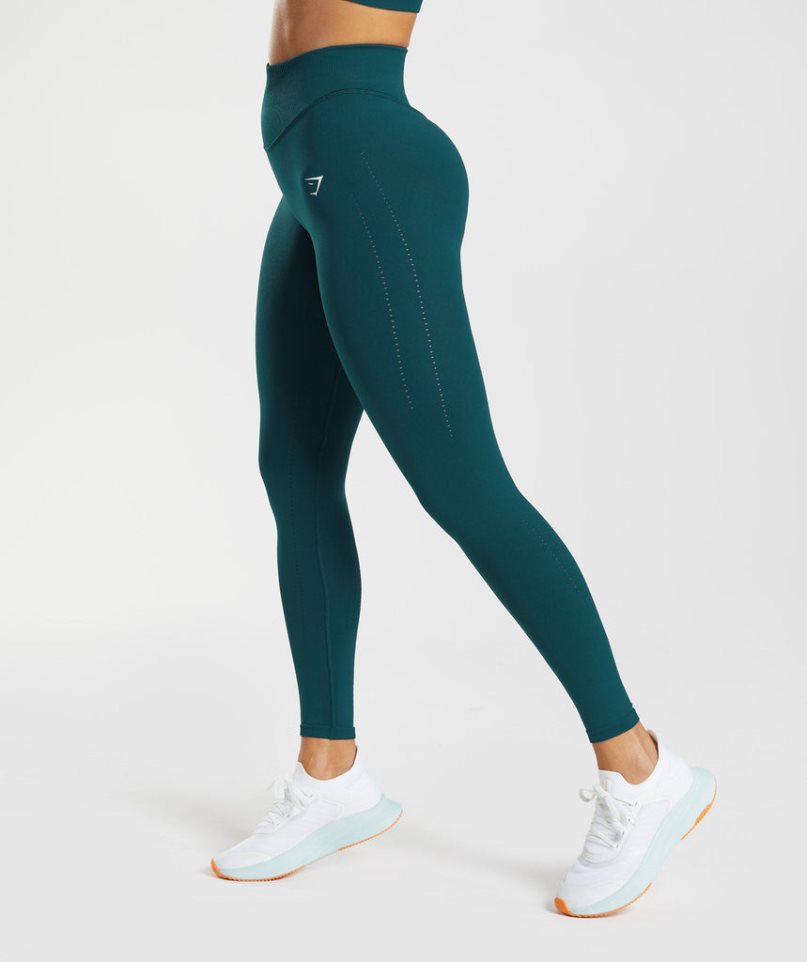 Gymshark Sweat Seamless Sculpt Leggings Dam Turkos | SE-32618P