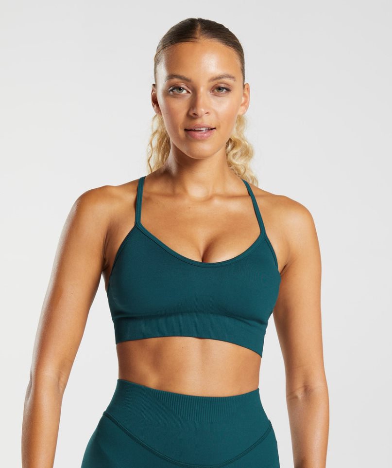 Gymshark Sweat Seamless Sport Bh Dam Turkos | SE-08593P