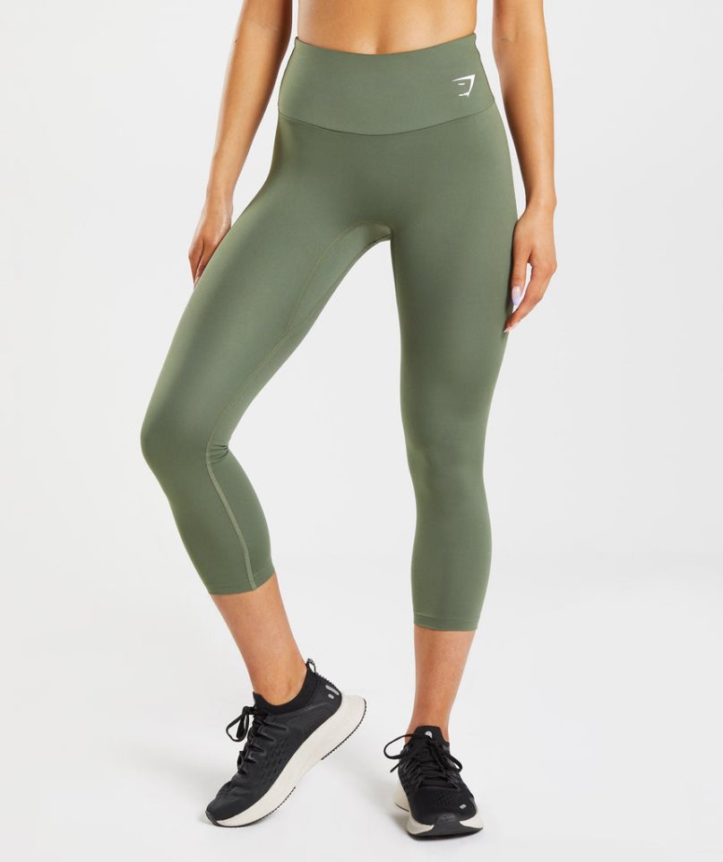 Gymshark Tränings 7/8 Leggings Dam Olivgröna | SE-60198V