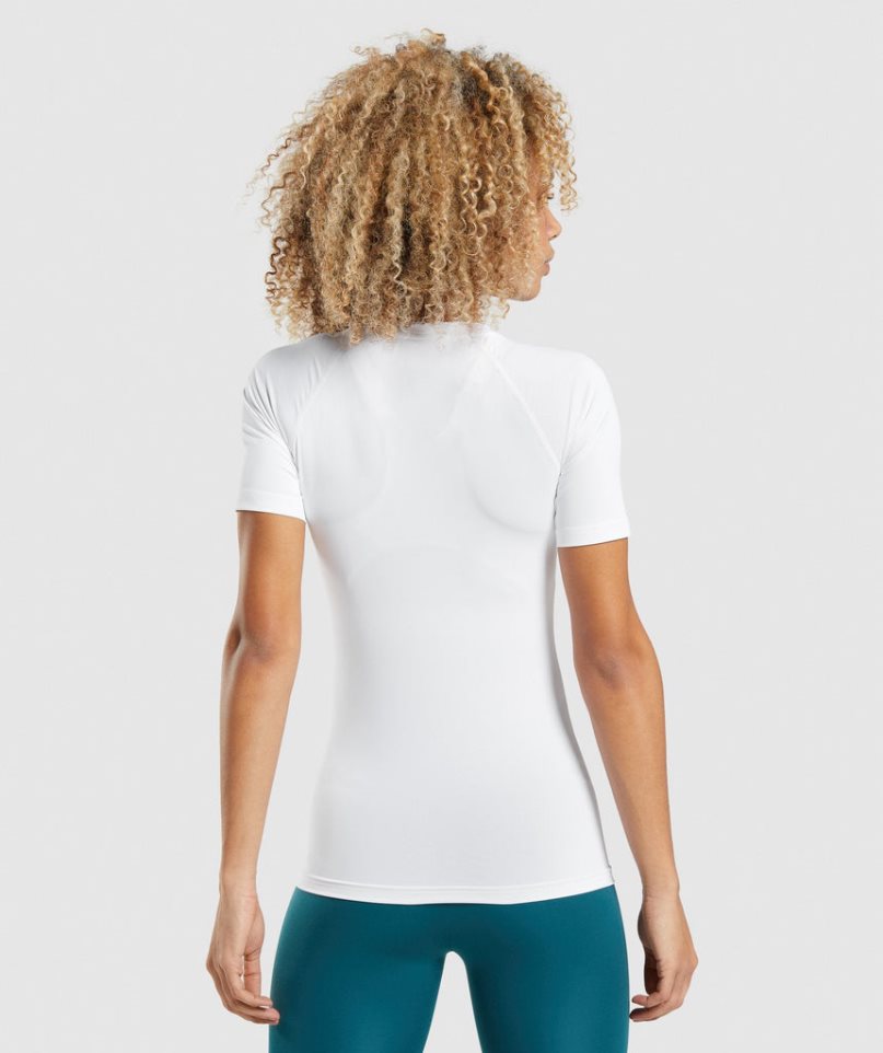 Gymshark Tränings Baselayer T-shirt Dam Vita | SE-07425J