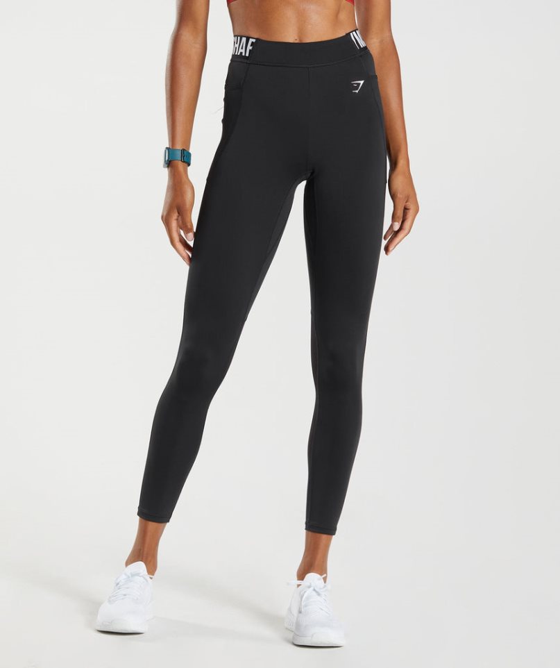 Gymshark Tränings Brandmark Leggings Dam Svarta | SE-68423X