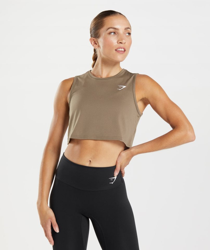 Gymshark Tränings Crop Linnen Dam Bruna | SE-82341R