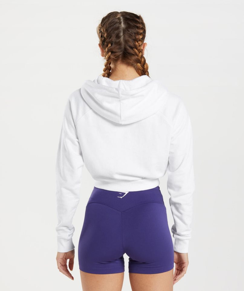 Gymshark Tränings Cropped Hoodie Dam Vita | SE-63194N