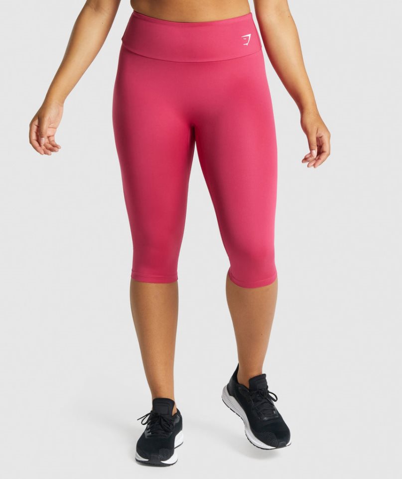 Gymshark Tränings Cropped Leggings Dam Rosa | SE-09853Z