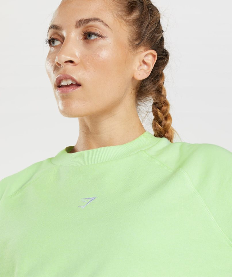 Gymshark Tränings Cropped Tröjor Dam Gröna | SE-69170W