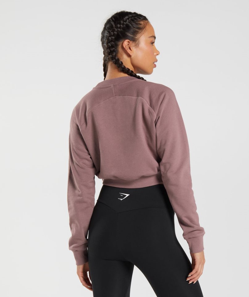 Gymshark Tränings Cropped Tröjor Dam Rosa | SE-75286U