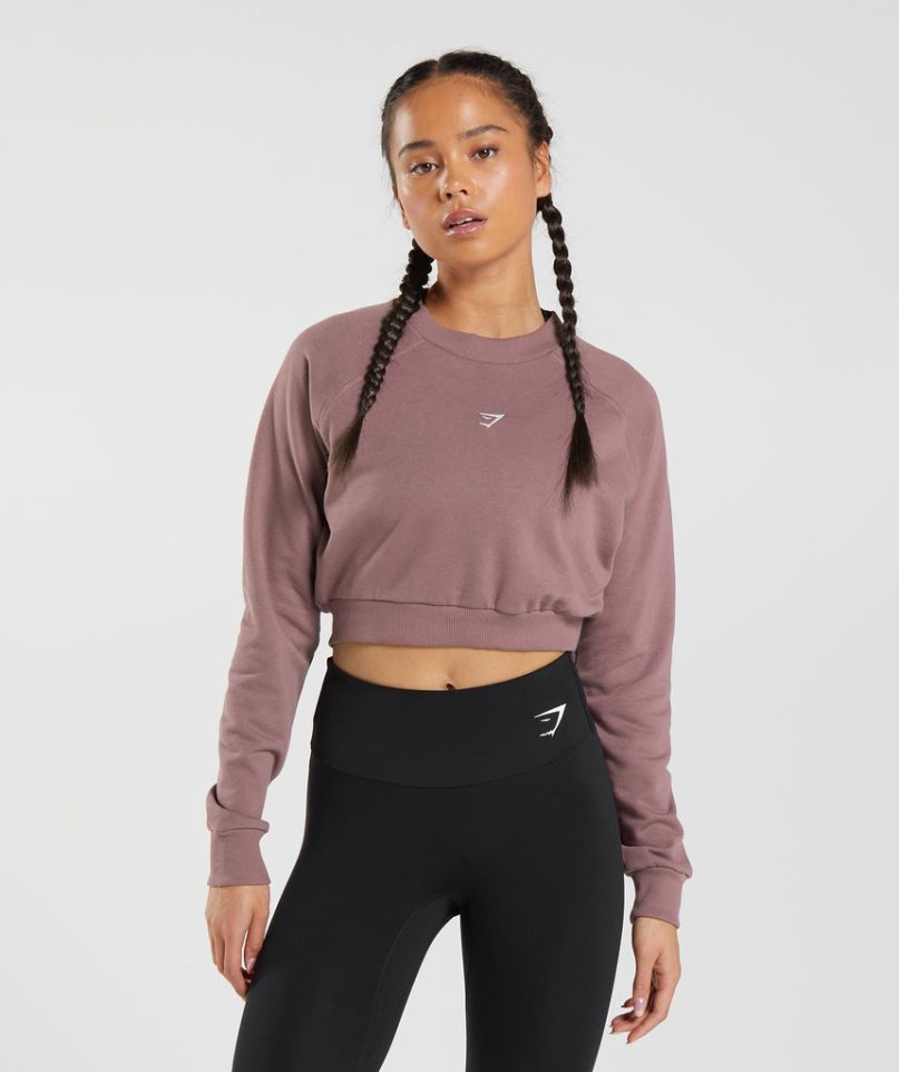 Gymshark Tränings Cropped Tröjor Dam Rosa | SE-75286U