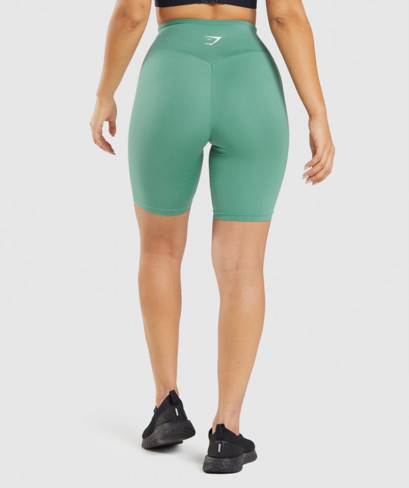 Gymshark Tränings Cycling Shorts Dam Gröna | SE-71695F