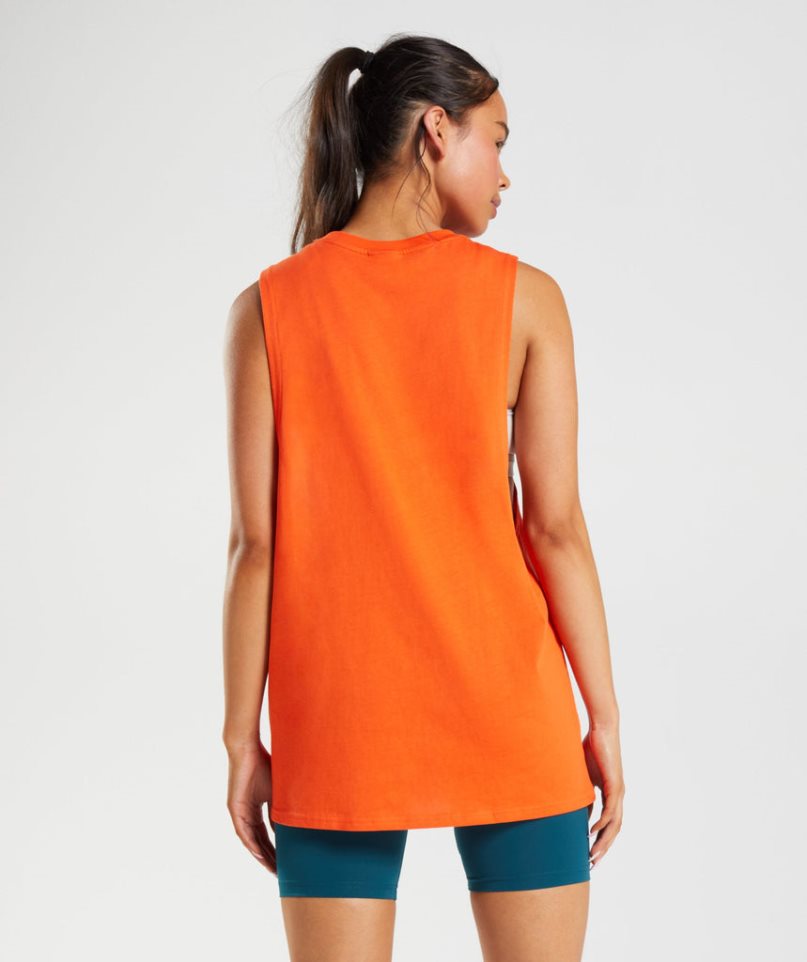 Gymshark Tränings Drop Arm Linnen Dam Orange | SE-94510T