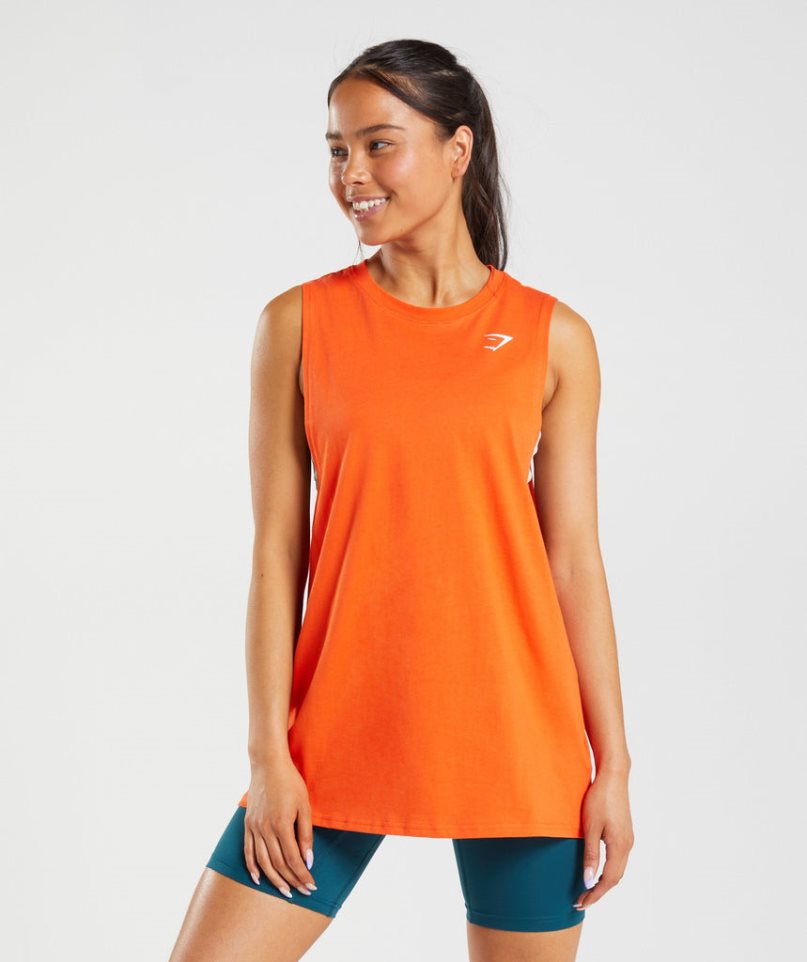 Gymshark Tränings Drop Arm Linnen Dam Orange | SE-94510T