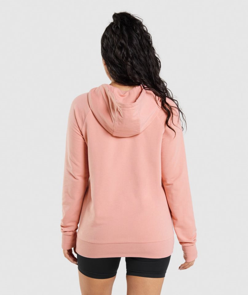 Gymshark Tränings Hoodie Dam Rosa | SE-71402N