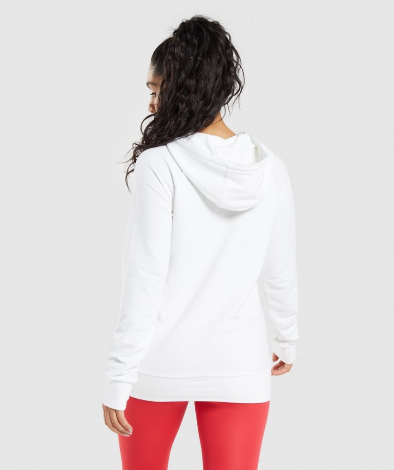 Gymshark Tränings Hoodie Dam Vita | SE-07564M