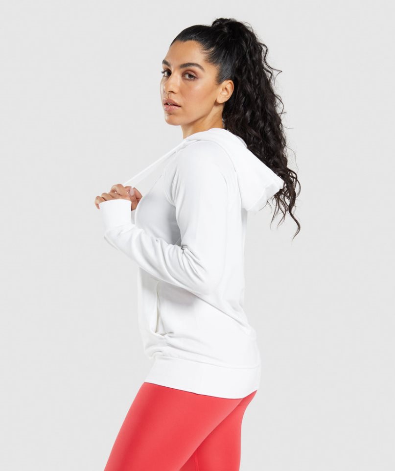 Gymshark Tränings Hoodie Dam Vita | SE-07564M