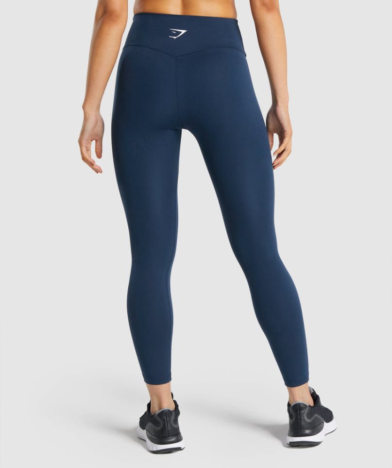 Gymshark Tränings Leggings Dam Marinblå | SE-79651I