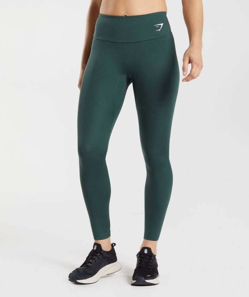 Gymshark Tränings Leggings Dam Mörkgröna | SE-21074T