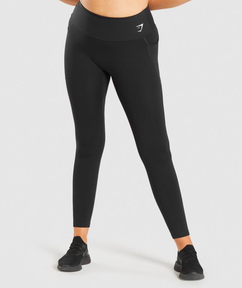 Gymshark Tränings Mesh Pocket Leggings Dam Svarta | SE-28639X