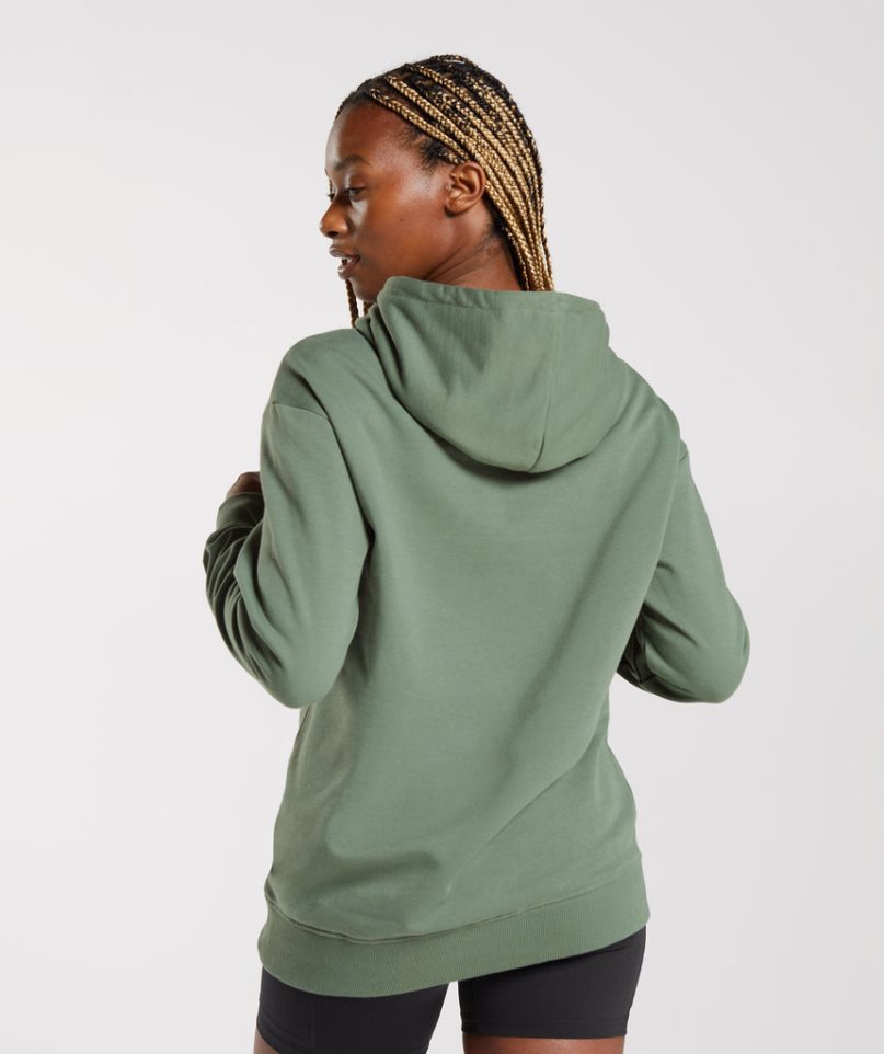 Gymshark Tränings Oversized Hoodie Dam Gröna | SE-21930R