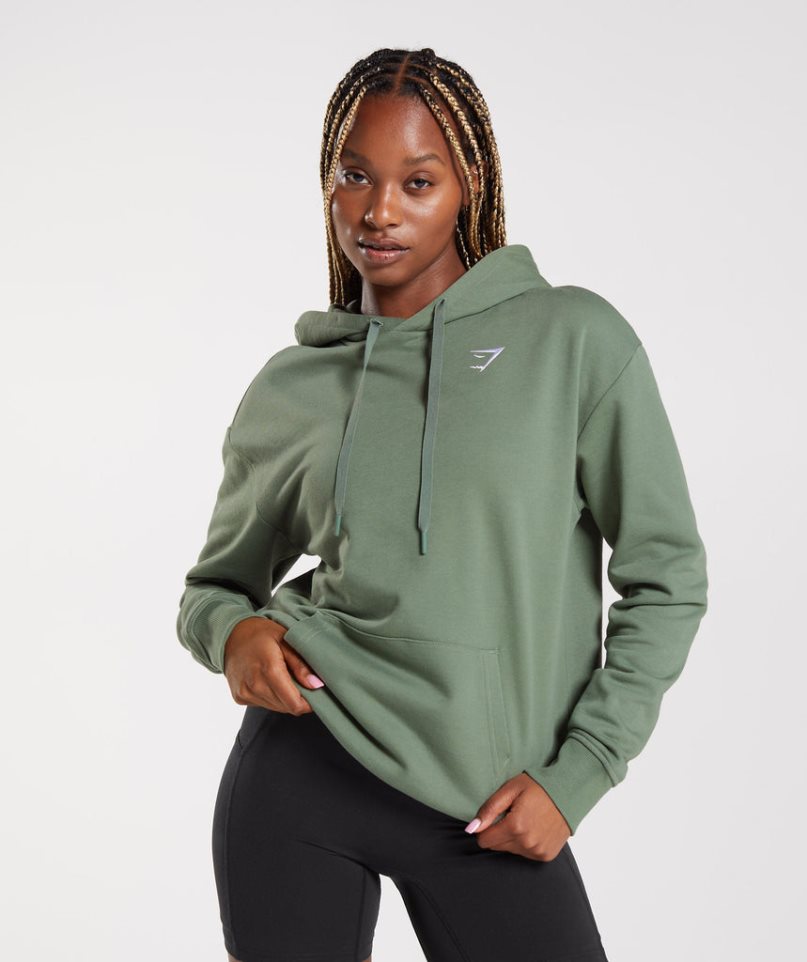 Gymshark Tränings Oversized Hoodie Dam Gröna | SE-21930R