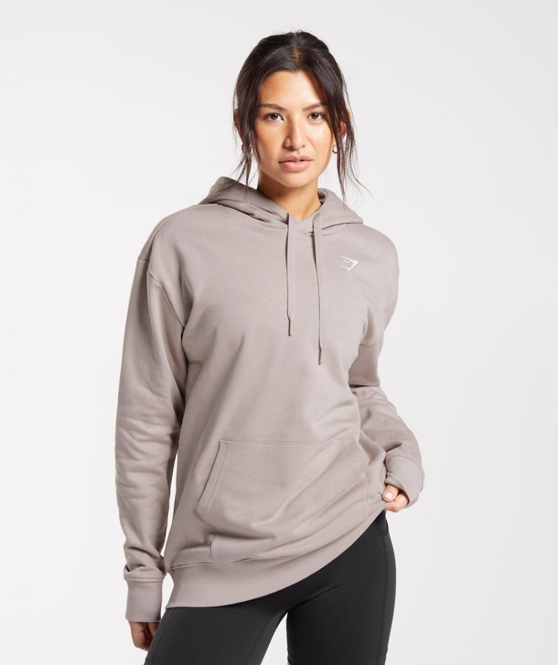 Gymshark Tränings Oversized Hoodie Dam Grå | SE-97641S