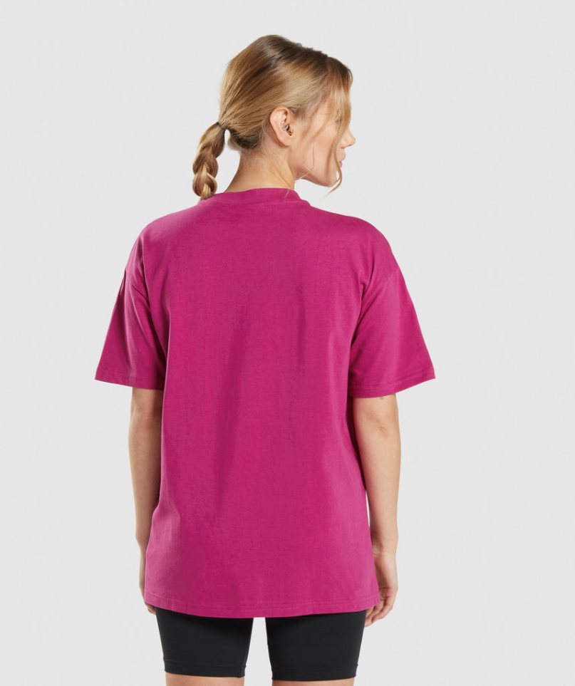 Gymshark Tränings Oversized T-shirt Dam Rosa | SE-35926V