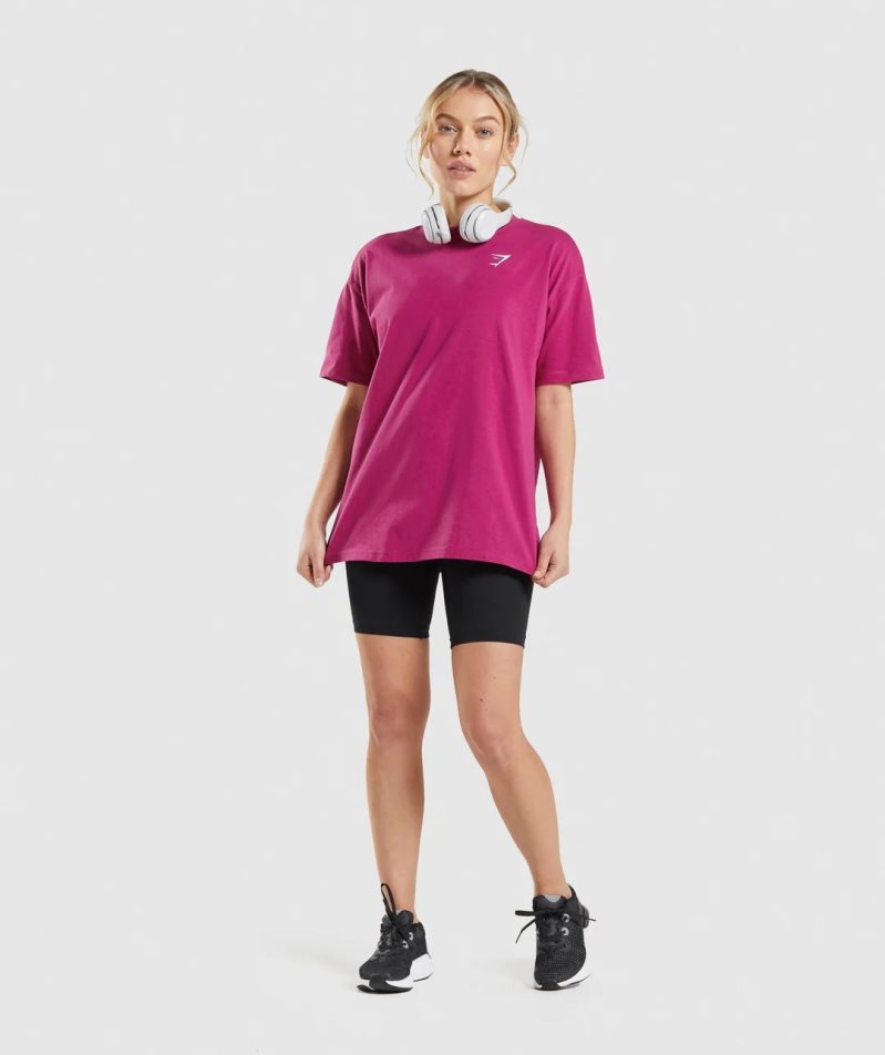 Gymshark Tränings Oversized T-shirt Dam Rosa | SE-35926V