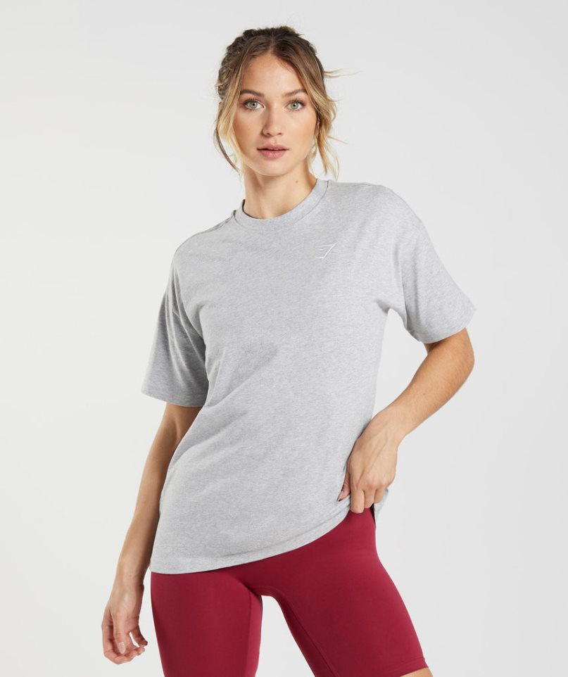 Gymshark Tränings Oversized T-shirt Dam Ljusgrå | SE-38725V