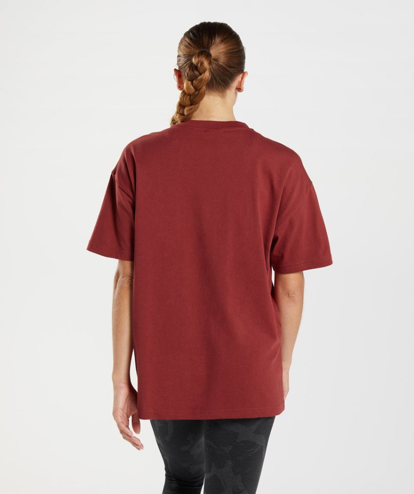 Gymshark Tränings Oversized T-shirt Dam Röda | SE-43150V