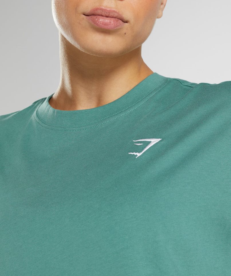 Gymshark Tränings Oversized T-shirt Dam Gröna | SE-47132E