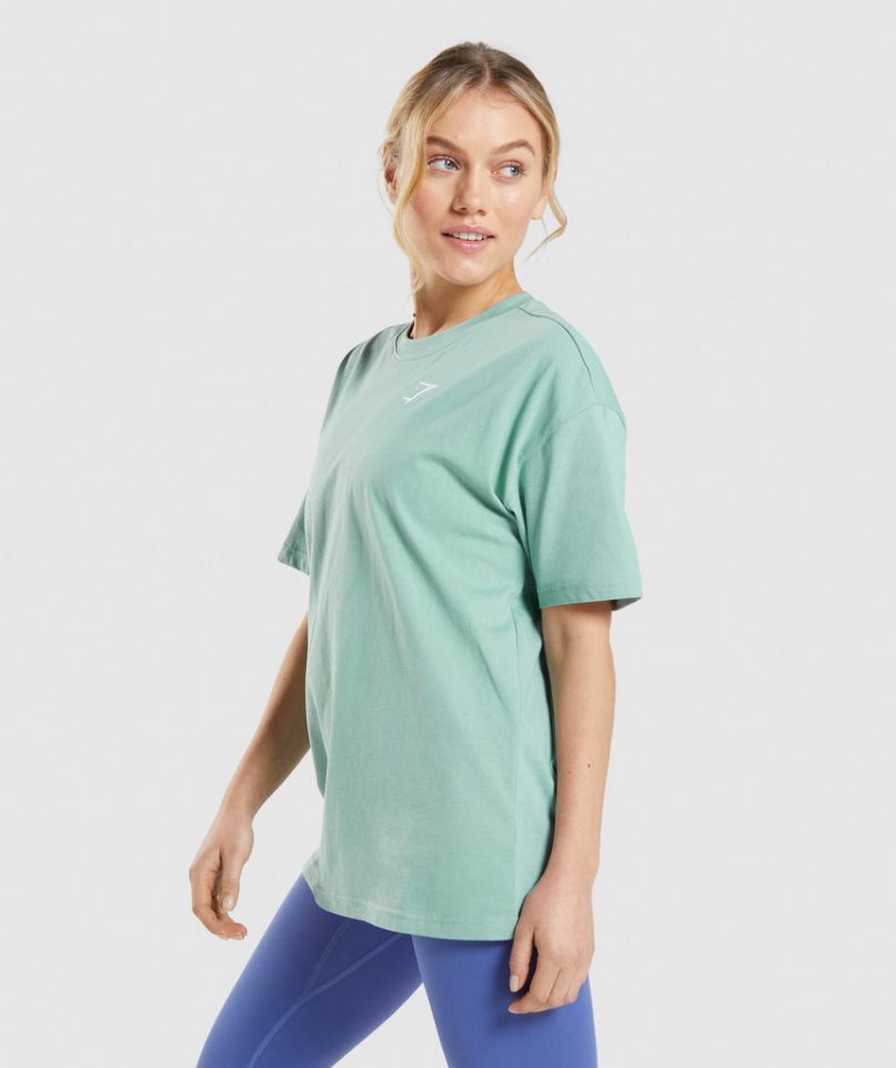 Gymshark Tränings Oversized T-shirt Dam Ljusgröna | SE-76283W