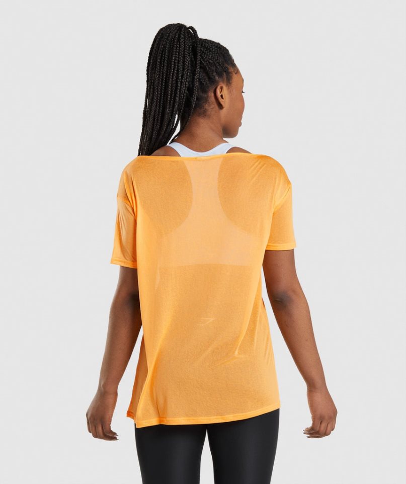 Gymshark Tränings Oversized Top T-shirt Dam Orange | SE-80297K