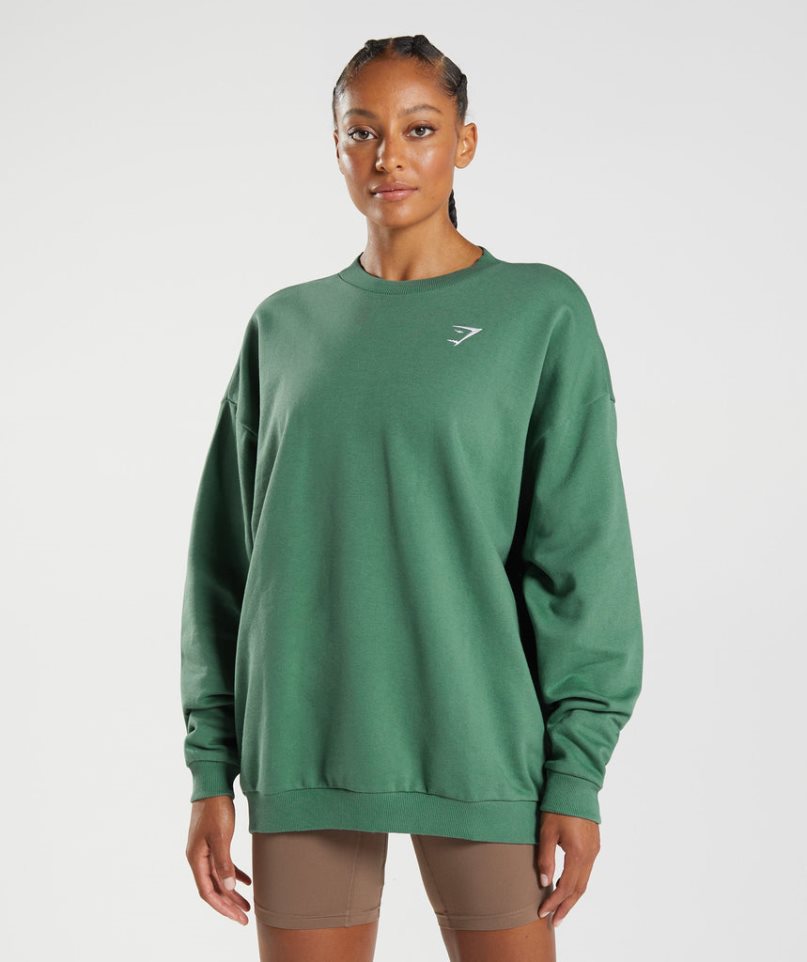 Gymshark Tränings Oversized Tröjor Dam Gröna | SE-76439Z