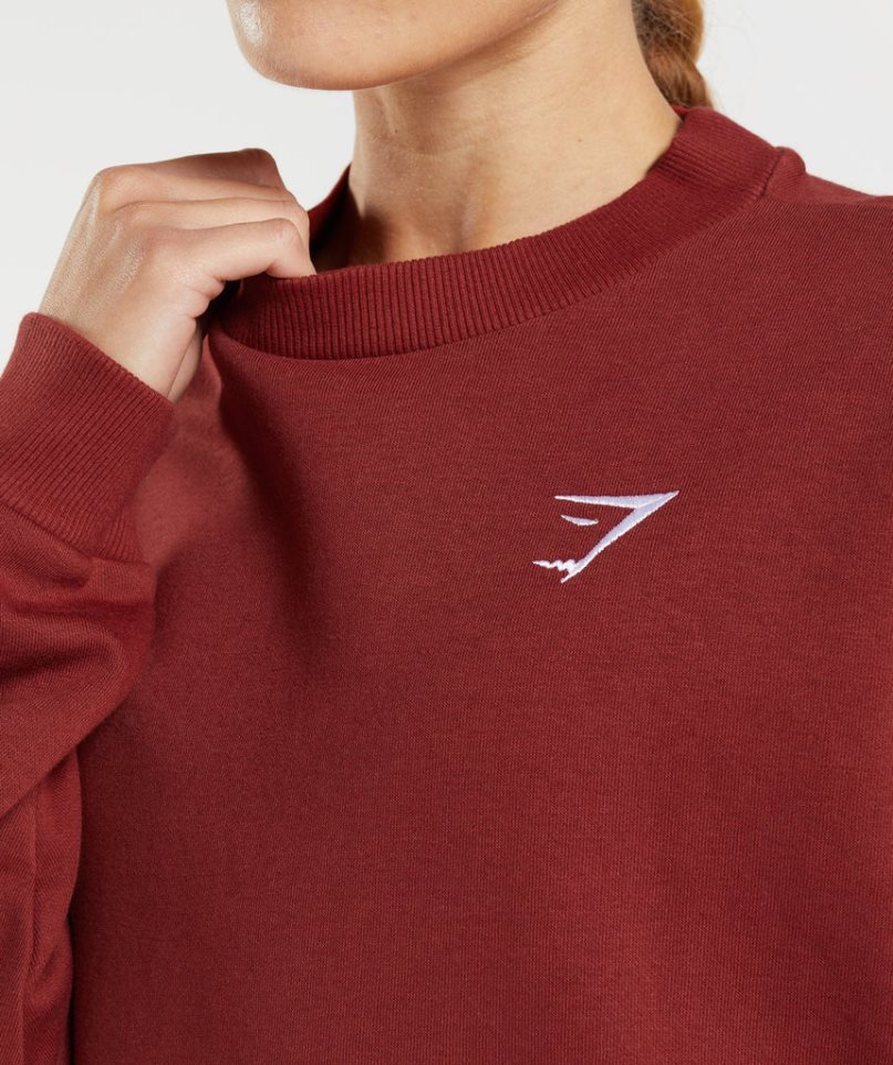 Gymshark Tränings Oversized Tröjor Dam Röda | SE-14389Z