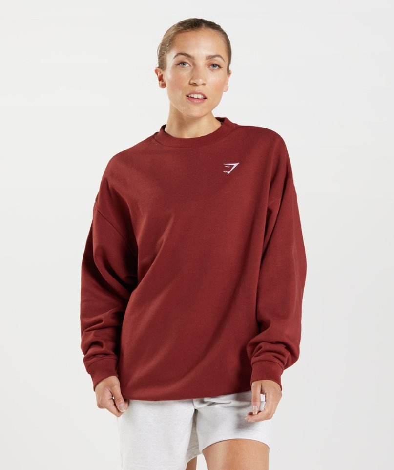 Gymshark Tränings Oversized Tröjor Dam Röda | SE-14389Z