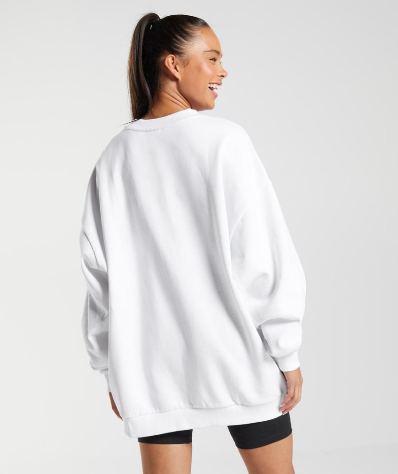 Gymshark Tränings Oversized Tröjor Dam Vita | SE-25890U