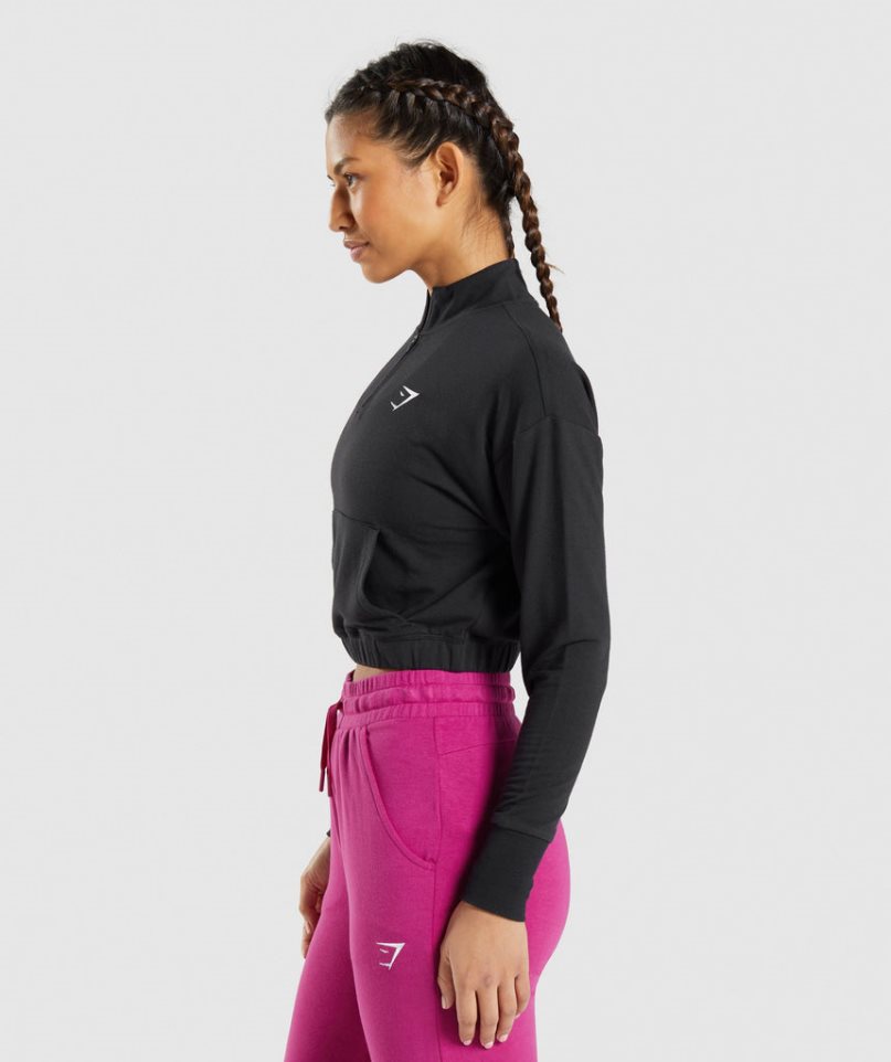 Gymshark Tränings Pippa Tröjor Dam Svarta | SE-42530R