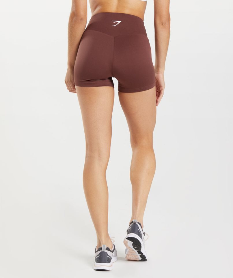 Gymshark Tränings Shorts Dam Mörkbruna | SE-19608J