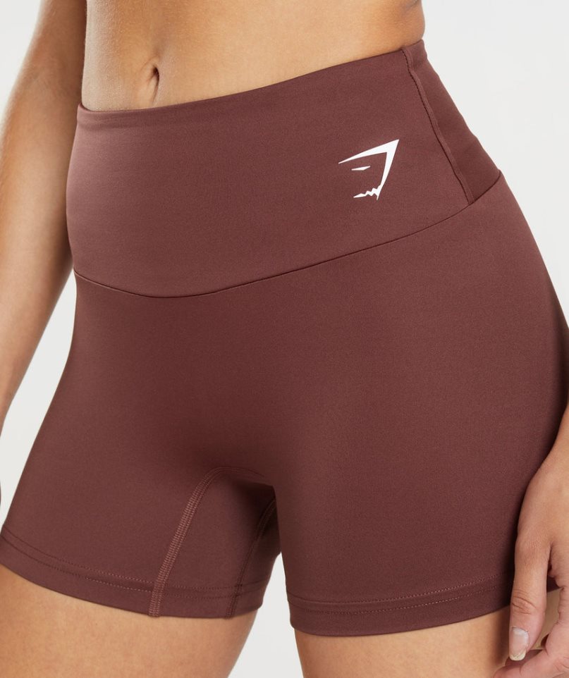 Gymshark Tränings Shorts Dam Mörkbruna | SE-19608J