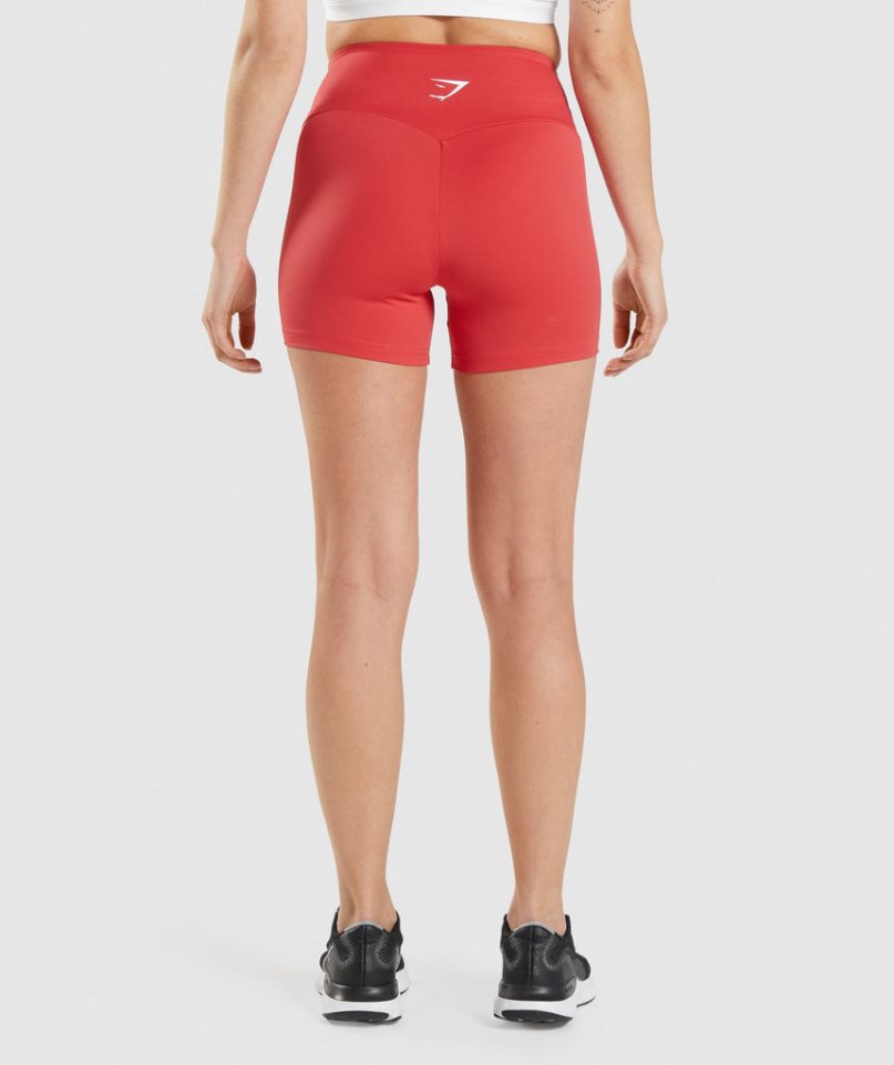 Gymshark Tränings Shorts Dam Röda | SE-14920L