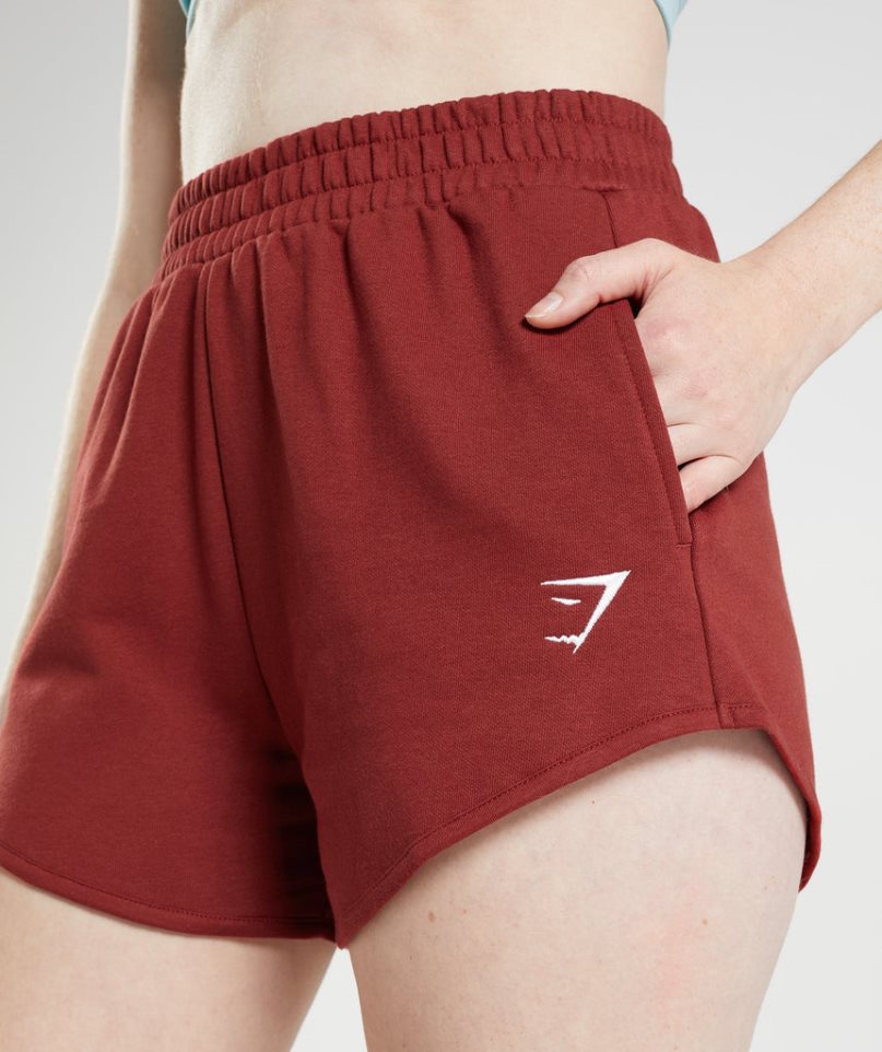 Gymshark Tränings Sweat Shorts Dam Röda | SE-19250H