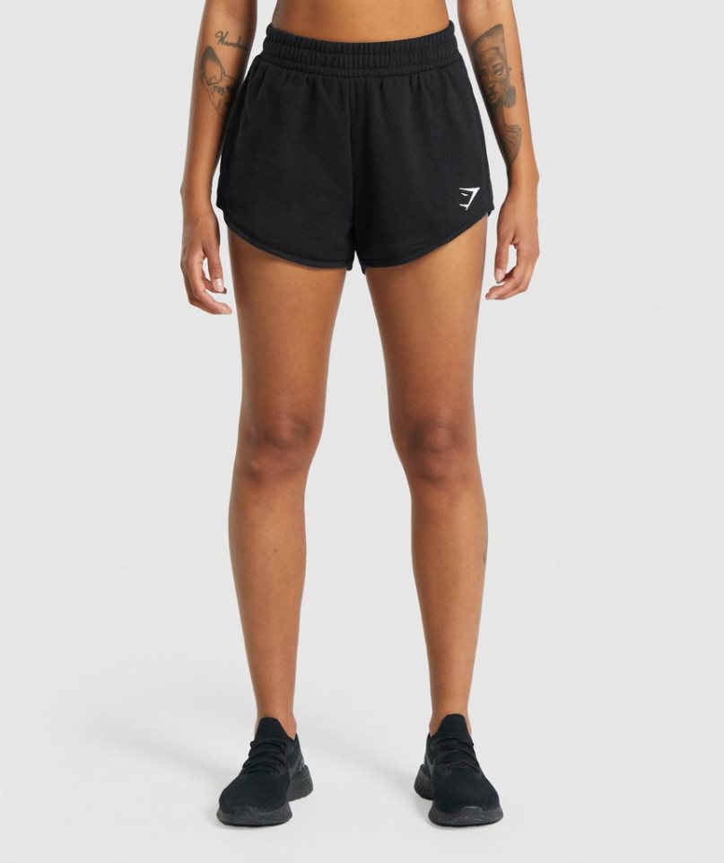 Gymshark Tränings Sweat Shorts Dam Svarta | SE-74028B