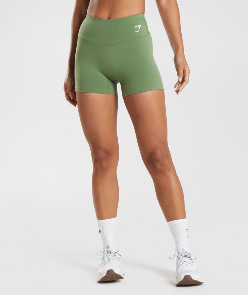 Gymshark Tränings Tight Shorts Dam Gröna | SE-76153I