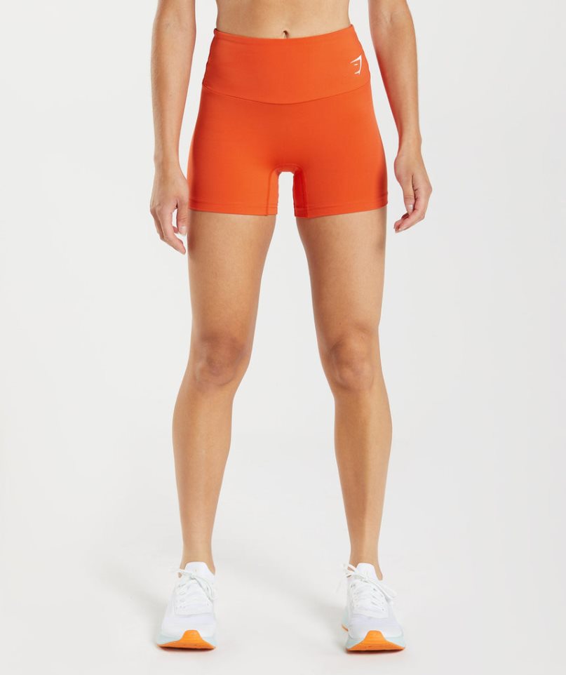 Gymshark Tränings Tight Shorts Dam Orange | SE-30487E